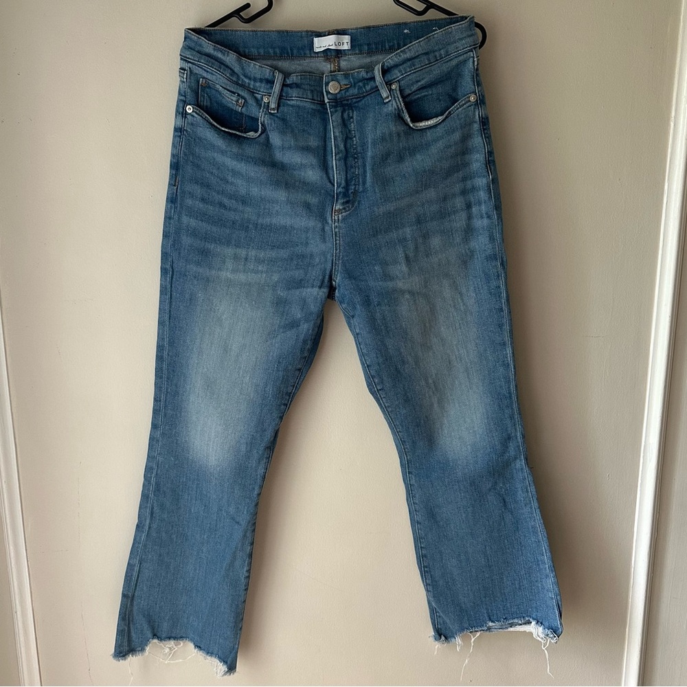 LOFT high waisted, kick crop denim jeans